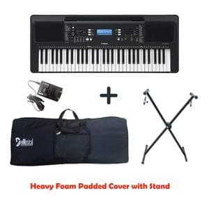 Yamaha PSR E373 Arranger Keyboard Combo Package with Bag, Stand and Adaptor